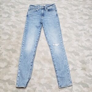 Levis 721 Jeans Womens 27 Blue High Rise Skinny Denim Light Wash